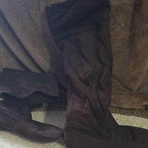 Wanted BROWN Faux Suede Over-the-Knee Boots